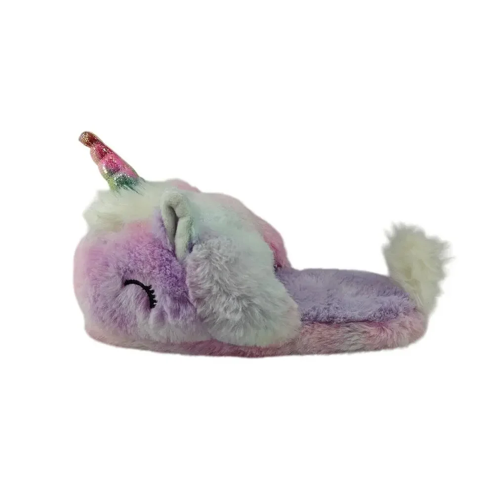 Wonder Nation Little & Big Girl's Unicorn Scuff Slippers Size 4-5